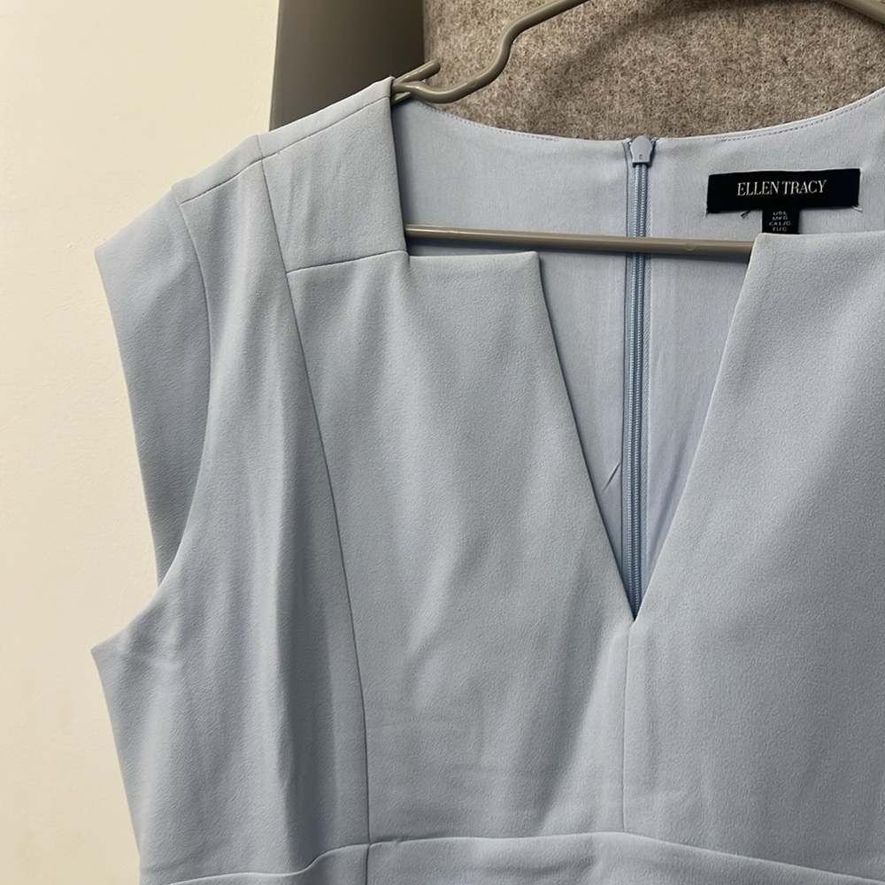 NWT Ellen Tracy Blue Ruched Dress